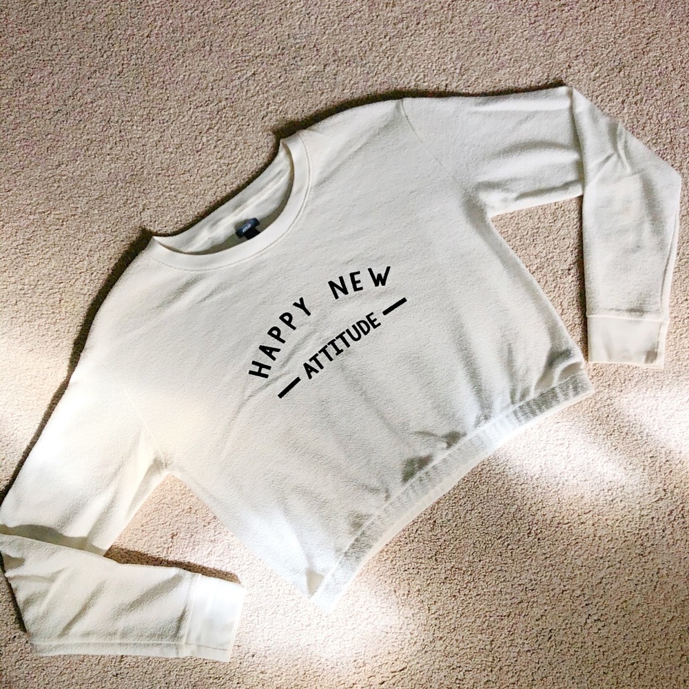 Aerie Cropped Terry cloth crew neck sweatshirt